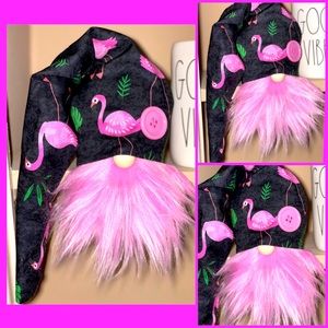 Handmade Summer Beach Pink Flamingo 🦩 Bird Gnome